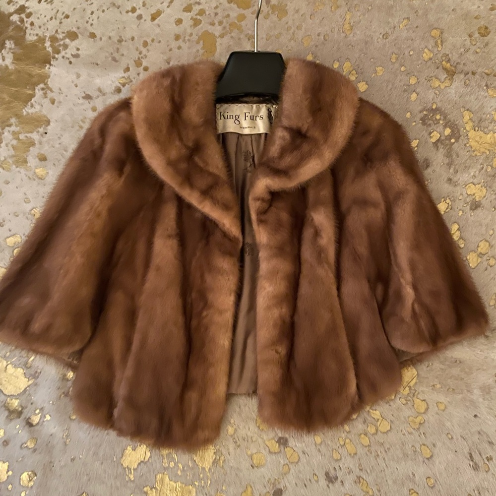Mink fur stole cape